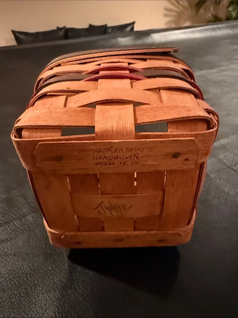 Longaberger Red and Natural Handwoven Inaugural Basket